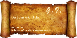 Galvanek Ida névjegykártya